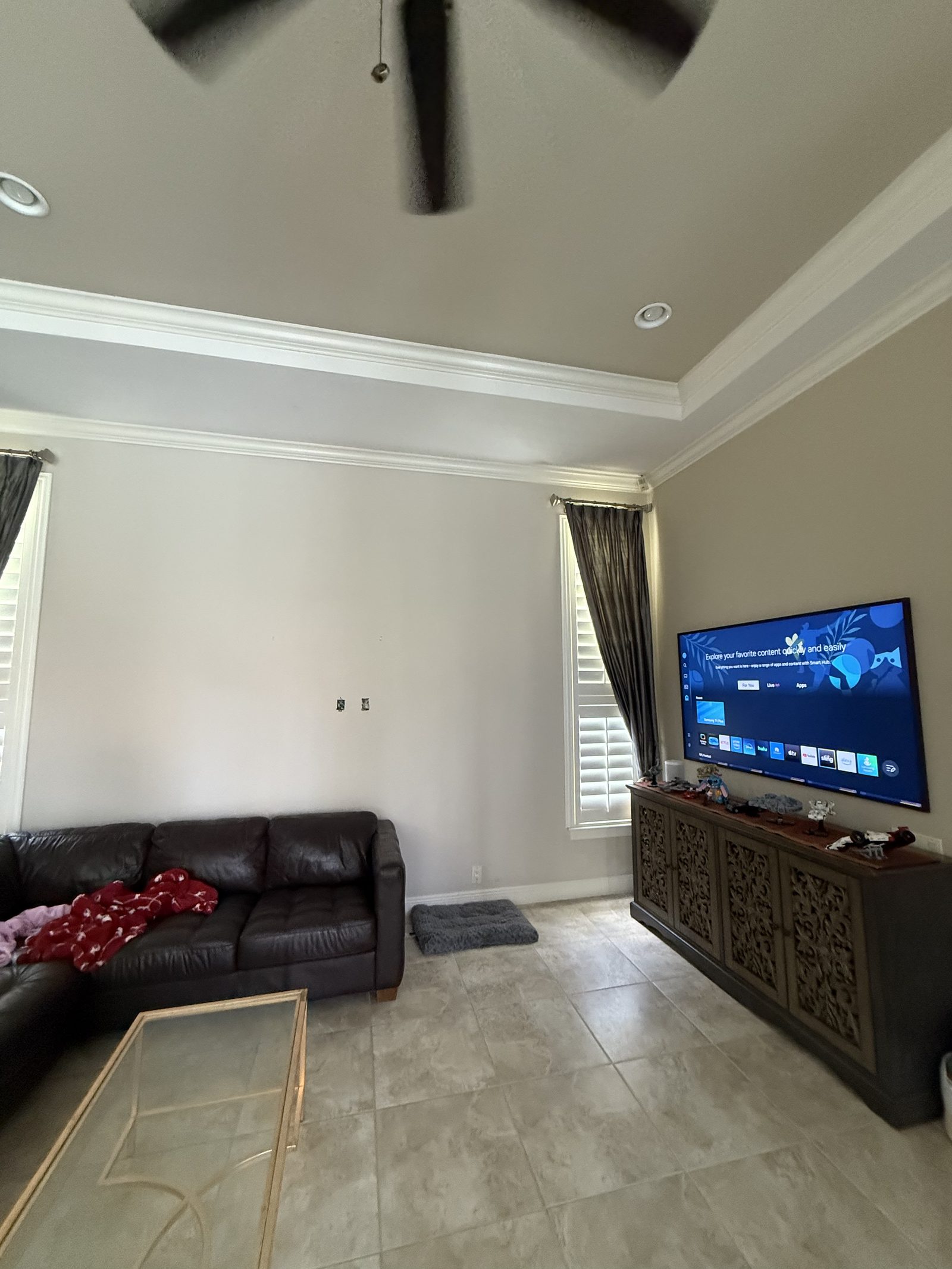 Finished living room after interior drywall repair and repaint, Irvine, CA
